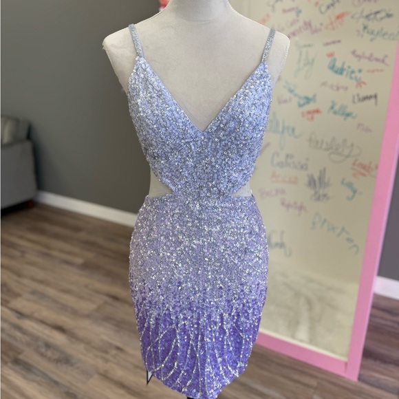 slim fit dress slacks Ombre Purple Glitter Halter Neck Custom Trumpet Long Train Prom Dress